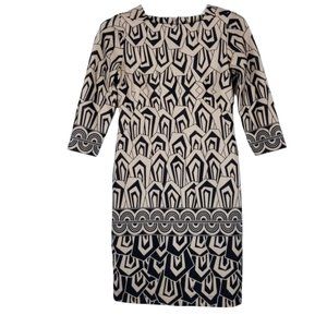Gabby Skye Geometric Dress Women's Size 4 Tan Black
